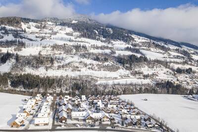 Aerial photo taken in winter of Alps Resorts FerienPark Kreischberg