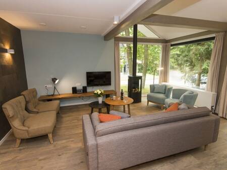 Cozy living room of a holiday home at Landal Miggelenberg holiday park