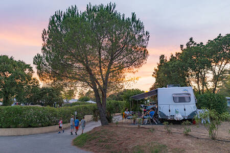 Caravan on a camping pitch at holiday park RCN Domaine de la Noguière